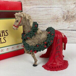 Silver Deer Tom Rubel Christmas Animals Horse Prancing Noel Wreath Figurine